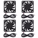 4PCS 6010 Fan 60x60x10mm DC 5V 60mm x 10mm Brushless USB Cooling Fan, Replacement Ball Bearing 60mm Fan for Cooling DIY PC Computer Case Fan - USB
