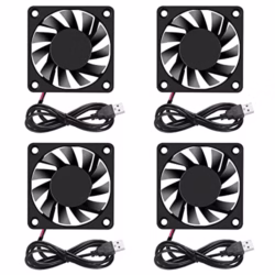 4PCS 6010 Fan 60x60x10mm DC 5V 60mm x 10mm Brushless USB Cooling Fan, Replacement Ball Bearing 60mm Fan for Cooling DIY PC Computer Case Fan - USB