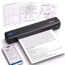 POLONO Portable Printer Wireless for Travel, D810 Bluetooth Thermal Printer A4 Support for 8.5"x11" US Letter, Inkless Printer Compatible with iOS, Android, Laptop for Office, Car and Home, Black