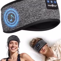 MUSICOZY Sleep Headphones, Comfortable Headband Headphones for Side Sleepers - Bluetooth 5.4 Wireless Headphone with Ultra Thin Speakers for Sleeping,Sport,Travel,Nap,Relaxation