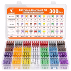 JOREST 300Pcs Car Fuses Assorted Kit, 160 Mini Blade Fuse Automotive + 90 Standard Mixed Fuses + 50 Micro Fuse Set + Puller – for RV Truck Motorcycle(2Amp 3A 5A 7.5A 10A 15A 20A 25A 30A 35A 40A)