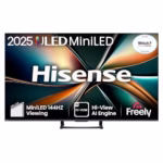 Hisense 65 Inches 65U7QTUK MiniLED QLED 144Hz Smart AI TV - Hi-View AI Engine, 144Hz Game Mode PRO, 2.1 Channel, Dolby Atmos, Quantum Dot Colour, Anti-Reflection with Freely, Disney +, YouTube, Netflix