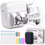 Mini Printer Gift Set - 300 DPI HD Quality - Instant PrintPod - Inkless Portable Thermal Sticker Printer, Bluetooth Label Maker, Mini Photo Maker, Pocket Sticker Maker for Study Notes