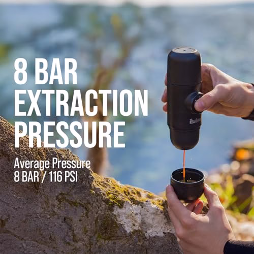 WACACO Minipresso GR, Portable Espresso Machine, Compatible Ground Coffee, Small Travel Coffee Maker, Manually Operated from Piston Action - Image 6