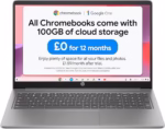 HP Chromebook 15.6" | Intel N100 Processor | 4 GB RAM | 128 GB Flash Storage | Intel UHD Graphics | HD Display | Up to 11.5 Hours Battery | Chrome OS | Dual Speakers | Mineral Silver | 15a-nb0005sa