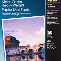 Epson A4 Matte Heavyweight Inkjet Paper (50 Sheets), White