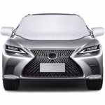 QcoQce Car Windscreen Cover, Magnetic Snow Cover, Windshield Cover with Side Wing Mirror Cover, Frost Guard for Cars(145×118cm)
