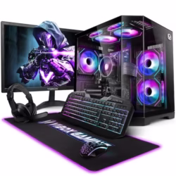 Vibox Gaming PC Bundle • AMD Ryzen 3 3200G 4.0GHz • Radeon Vega 8 • 16GB RAM • 1TB NVMe SSD • Windows 11 • 22" Monitor • WiFi • Black