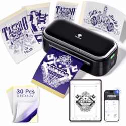 Phomemo Tattoo Printer, TP31 Tattoo Stencil Printer Bluetooth 3 Inch Tattoo Transfer Printer with 30 pcs Transfer Consumables Compatible with Smartphone & Tablet, Ideal For Tattoo Artists & Beginners