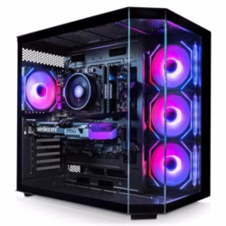 ADMI Gaming PC: AMD Ryzen 7 5700X - AIO Liquid Cooler - RTX 5060 Ti 8GB GDDR7 - DDR4 32GB - NVME 1TB - Edge ARGB Panoramic Case (Black) - WiFi - Windows 11