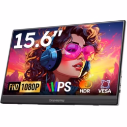 Portable Monitor 15.6'', 1080P FHD Travel Monitor for Laptop, USB-C/HDMI Portable Second Computer Display, Lightweight External Screen for PC Mac PS3/4/5 Xbox