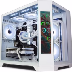 ionz Gaming PC - Desktop Computer, Ryzen 5 5700X, NVIDIA RTX 5060,16GB RAM 1TB SSD, 240mm AIO Liquid Cooling, Windows 11, 600W 80+ PSU, WiFi (APEX VISION, White)