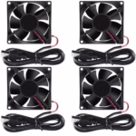 4PCS 80mm Fan 8025 USB 80x80x25 mm DC 5V 80x25 mm Brushless Fan, Ball Bearing 80mm 25mm Replacement for Cooling DIY PC