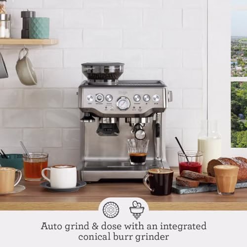 Sage - The Barista Express - Bean to Cup Coffee Machine with Grinder and Manual Milk Frother - 16 Grind Settings, 15 Bar Pump, PID Temp Control - With Temperature Control Jug, Brushed Stainless Steel - Image 2