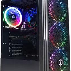 CyberpowerPC Wyvern Gaming PC - AMD Ryzen 5 4500, Nvidia RTX 3050, 16GB RAM, 500GB NVMe SSD, 650W 80+ PSU, WiFi, Windows 11, Blaze RGB