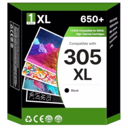 305XL Ink Cartridges Compatible for HP 305 XL Ink Cartridges for HP DeskJet 2700 2710e 2720e 2721 2722 2723 2724 Plus 4110 4120e Envy 6000e 6010e 6020e Pro 6400 6420 printers (1-Black)