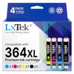 LxTek 364XL Ink Cartridges Multipack Compatible for HP 364 Ink for HP Photosmart 5520 5510 5522 5524 6510 6520 6515 7510 7520 b110a Officejet 4620 4622 Deskjet 3070A 3520, Black Cyan Magenta Yellow