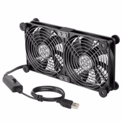 ELUTENG USB Fan 140mm 5V 2 in 1 with 3 Adjustable Speeds, Double USB Computer Fan 140mm PC Fan 14mm with 8 Shock Absorbent Feet for PS5 PS4/Laptop/TV Box/Router