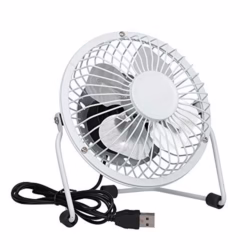 Invero® Mini USB 4-Inch Tilting Desktop Cooling Fan with Metal Shell and Aluminium Blades ideal for Home, Office, Laptops, Notebooks, Desktop PC's and more - Simple Plug & Play - White
