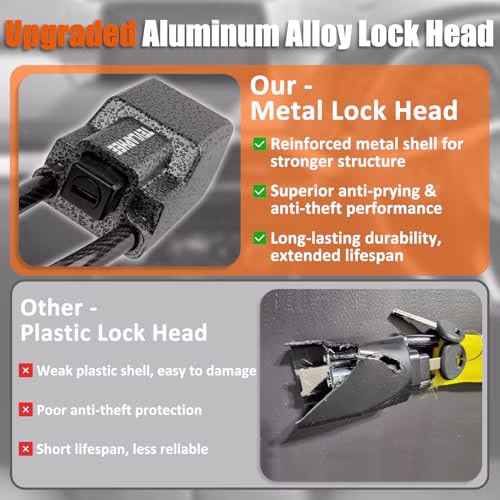 Tevlaphee Upgraded Steering Wheel Lock, Seat Belt Lock, Metal Head, High Visibility Car Lock Anti-Theft Device, Heavy Duty, Universal Fit for Car, SUV, Pickup, Jeep, Van, RV, 3Keys(Yellow) - Image 2