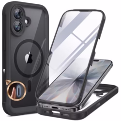 Miracase Magnetic Case for iPhone 17 Case, [Bubble Free] Built-in Glass Screen Protector+ [New Camera Control Button], Full Body Bumper Compatible with MagSafe, Drop Proof 17 Cover,6.3-inch (Black)