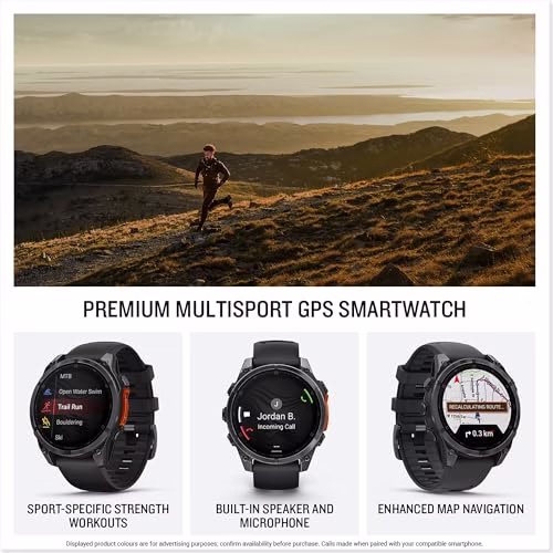 Garmin f?nix 8 GPS 47mm Premium Smartwatch, AMOLED Touchscreen, Multisport, Advanced Health & Training Features,Built-in LED flashlight,Adventure Watch with up to 29 days battery life, Slate Grey - Image 3