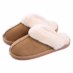 Womens Slipper Memory Foam Fluffy Slip-on House Suede Fur Lined/Anti-Skid Sole, Indoor & Outdoor