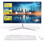23.8" FHD All in One PC Desktop Computer,i5-12450H 8 core Processor,16 GB RAM,256 GB SSD,WiFi,Bluetooth WiredKeyboard & Mouse,Windows 11 Pro PC (Flat panel)
