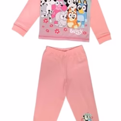 Bluey, Girls 2 Piece Pyjamas Set featuring, Bingo, Chloe, Mackenzie, Lila and Coco, Pink, Age 18 Months - 5 Years