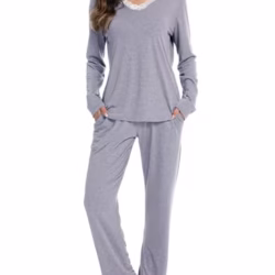 Lovasy Pyjamas for Women Super Soft Ladies Pyjamas Long Sleeve Pjs for Women Sets 2 Pieces Womens Pyjamas Sets with Pockets