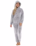Slumber Hut® Ladies Fleece Pyjamas Twosie - Novelty Black Prosecco or Grey Weekend Gin - Loungewear Womens Pajamas with Emboidered Slogan - Velvet Soft Flannel PJs - Size UK 8 10 12 14 16 18 20 22