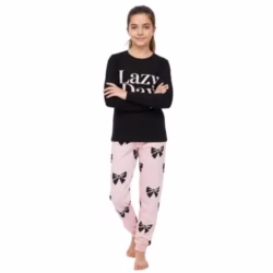 A2Z 4 Kids Girls Pyjamas Children PJs 2 Piece Set Lazy Day Print Black Lounge Suit for Children Top Bottom Pyjamas Loungewear Gifts Age 2-3, 3-4, 5-6, 7-8, 9-10, 11-12 & 13 Years
