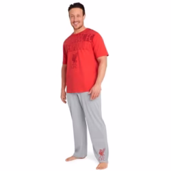 Liverpool F.C. Mens Pyjamas Set, Long Cotton PJs, Football Gifts