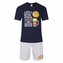 Mens Short Pyjamas Beer Pizza Donuts PJ Sets Night Sleep Lounge Wear L XL XXL