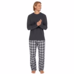 INSIGNIA Mens Jersey Long Sleeve Top With Cotton Flannel Bottoms Pyjamas Sets