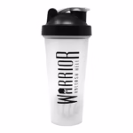 Warrior Protein Shaker Bottle, Includes Wire Mixball Blender – 600ml – Perfect for Mixing Powdered Shakes, Clear, BPA Free, Dishwasher Safe