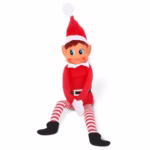 Elves Behavin' Badly Charming Red Long Leg Soft Body Vinylface Girl Elf with Hat - 30 cm (1 Pc.) - Premium Quality Plush Toy - Perfect For Holiday Decor & Gift-giving