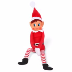 Elves Behavin' Badly Charming Red Long Leg Soft Body Vinylface Girl Elf with Hat - 30 cm (1 Pc.) - Premium Quality Plush Toy - Perfect For Holiday Decor & Gift-giving
