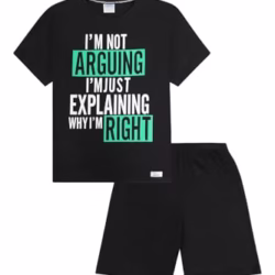 Boys I'm Not Arguing I'm Just Explaining Why I'm Right Short Cotton Pyjamas