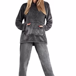 CityComfort Pyjamas Set for Women and Teens Fleece Hooded Long PJs Warm Loungewear Fluffy Nightwear Soft Cosy Sleepwear Gifts for Her