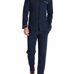 DAVID ARCHY Mens Pyjamas Set 100% Cotton Soft Pjs Classic Button Down Nightwear Long Sleeve & Bottoms PJs-Sleepwear Gifts for Him