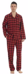 Mens Pyjamas Set Cotton Checked Flannel Lounge Wear Long Sleeve Top & Bottoms Pyjamas for Men Soft Nightwear Pjs