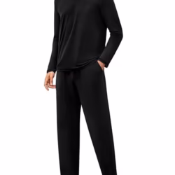 Marvmys Mens Pyjama Set Long Sleeve T-Shirt & Bottom Pants With Pockets Soft 2 Piece Casual Home Loungewear Nightwear Pjs