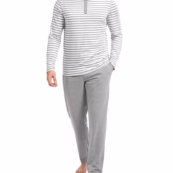 Marvmys Mens Pyjamas Men Soft Pyjamas Set Traditional 2 Piece Pjs with Long Sleeve Stripe Top and Bottoms