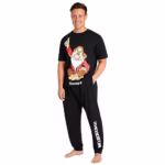 Disney Mens Pyjamas Jack Skellington Donald Duck Grumpy Men's Nightwear Set T-Shirt Long Bottoms PJs M-3XL Loungewear