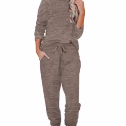 Ekouaer Women's Pajamas Long Sleeve Pjs Set Loungewear Soft 2 Pieces Ladies Sleepwear with Pockets Winter