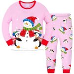 Kids Christmas Xmas Pyjamas Boys Girls Snowmen Santa Claus Reindeer Bear Pjs Set Children Sleepwear Crewneck Cotton Long Sleeve Nightwear 2 Piece Clothes Set Age 2-12 Years Old
