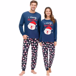 HYCLES Christmas Pajamas for Adults Fun Couple Matching PJs Set Xmas Sleepwear Nightwear for Women Men