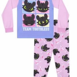 How To Train Your Dragon Pyjamas, Toothless Girls Pyjamas, Dragon Kids Pjs, Girls' Pyjama Sets, Ages 5 To 13 Years