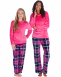 Undercover Ladies & Girls Super Soft Fleece Long Sleeve Matching Adults & Kids Pyjamas PJ Lounge Set